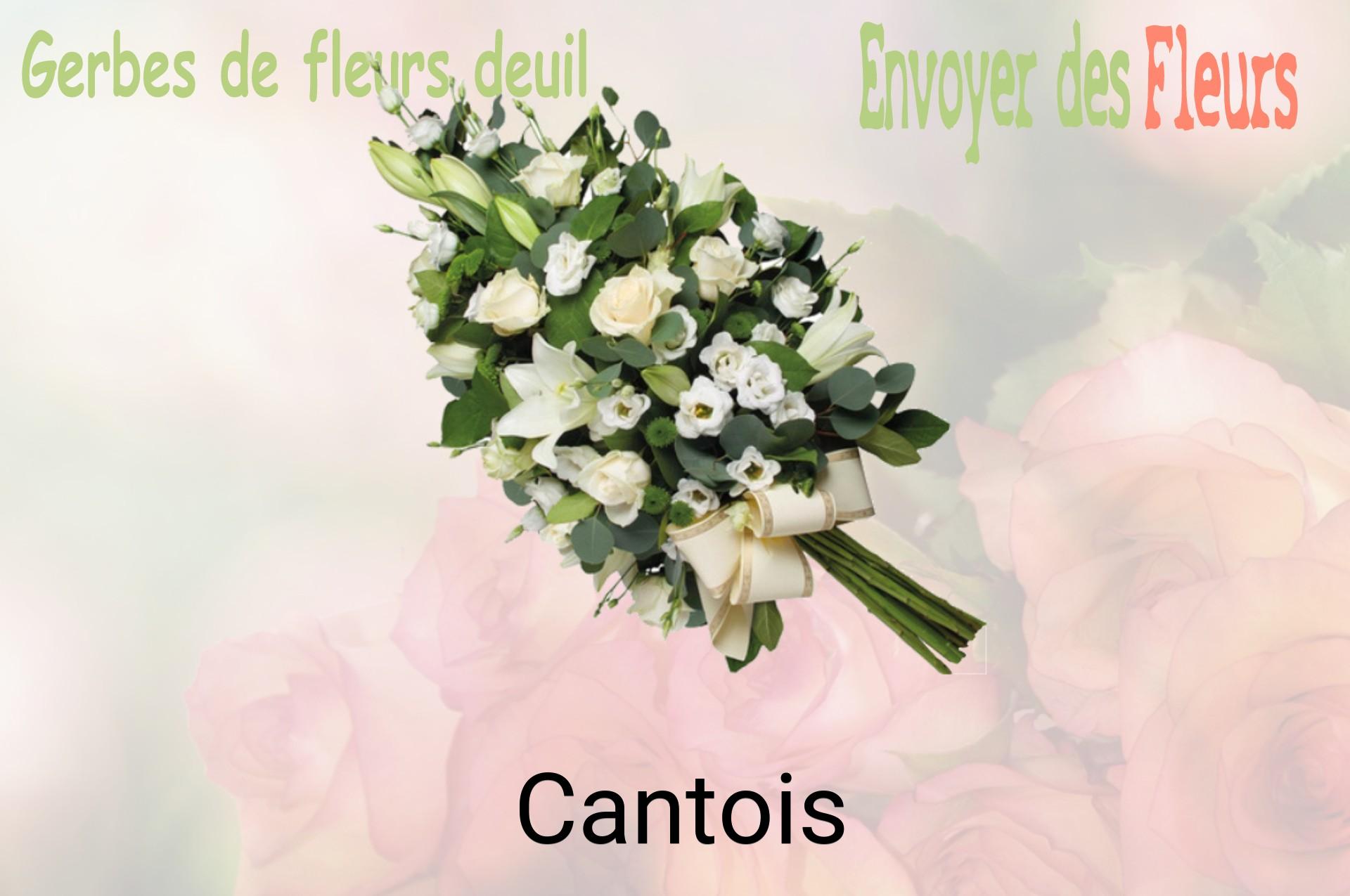 Gerbe de fleurs de deuil livrée à Cantois